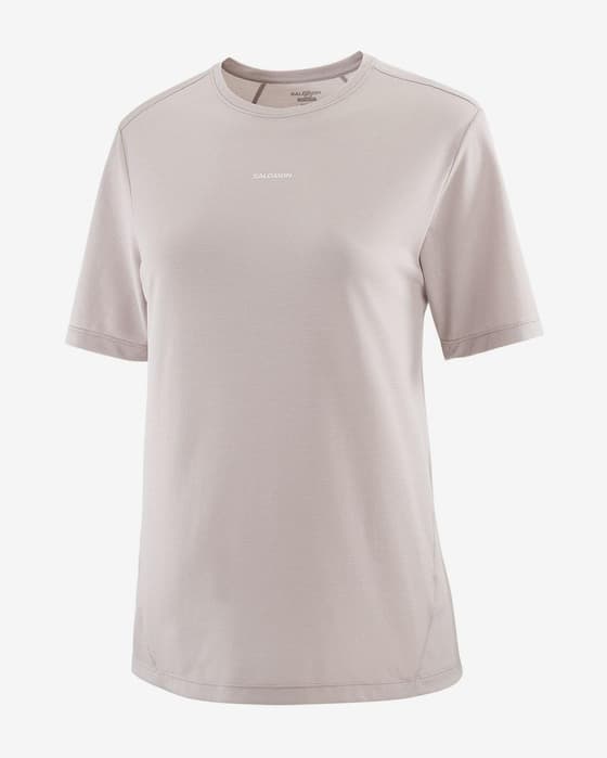 Camiseta Salomon SHKout Core manga corta beige mujer