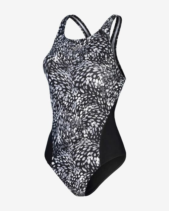 Maillot de bain Speedo Allover Digital Recordbreaker noir gris blanc femme