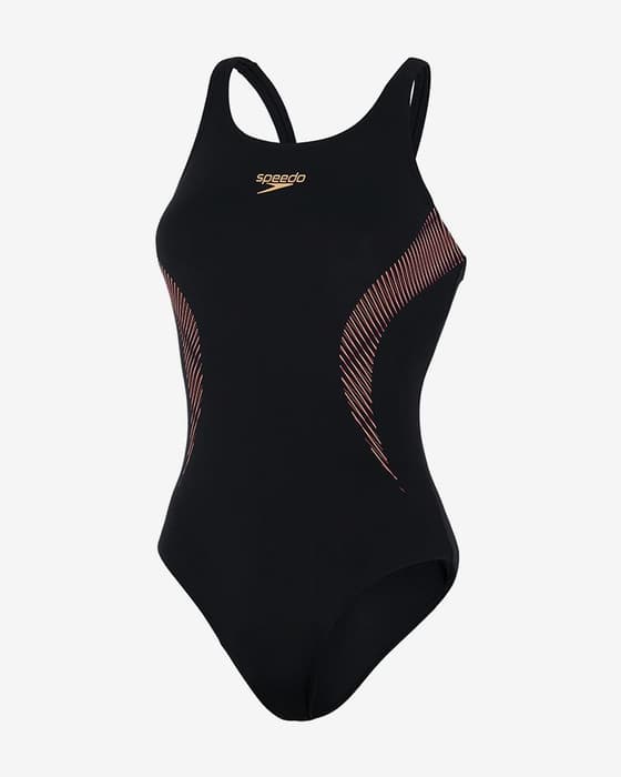 Maillot de bain Speedo Placement Muscleback noir blanc femme