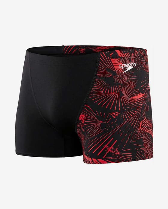 Maillot de bain Speedo Allover V Aquashort noir rouge intense