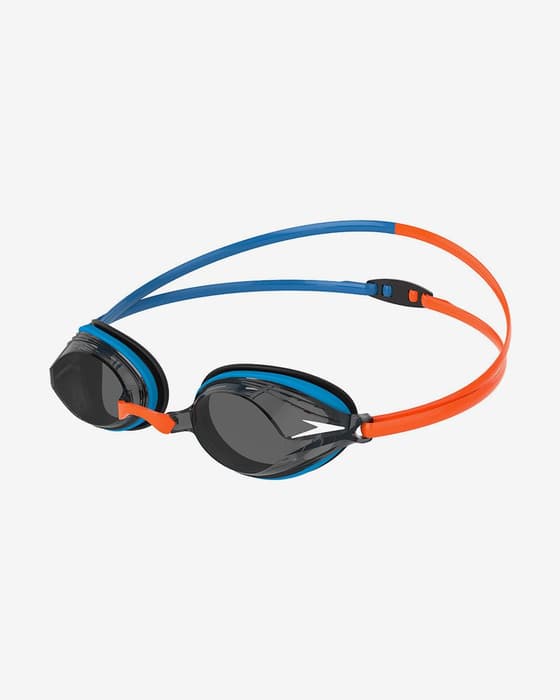 Lunettes Speedo Vengeance bleu orange avec verres transparents noir