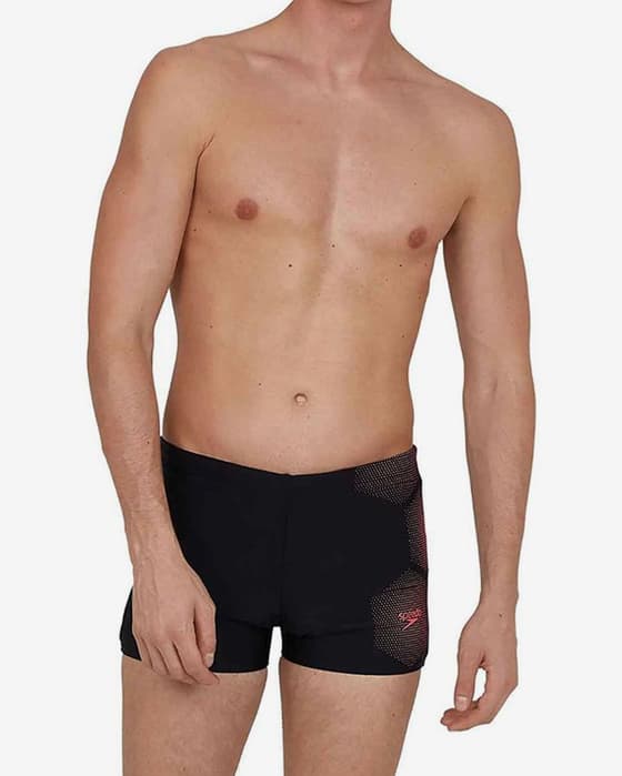 Maillot de bain Speedo Tech Placement Aquashort noir logo rouge