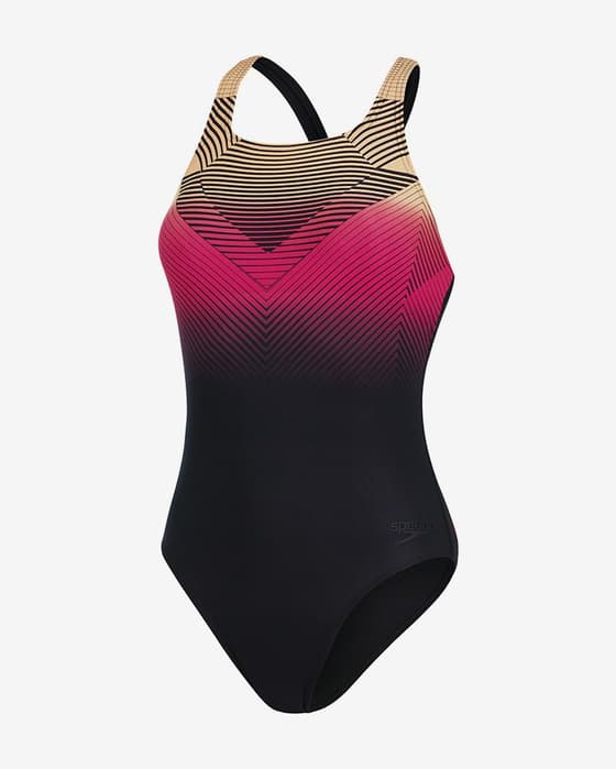 Maillot de bain Speedo Digital Placement Medalist noir magenta femme