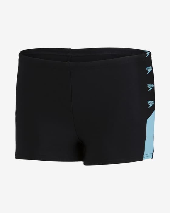 Maillot de bain Speedo Boom Logo Splice Aquashort noir bleu garçon