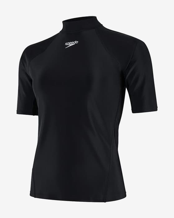 Camiseta Speedo Rash Top manga corta negro blanco mujer