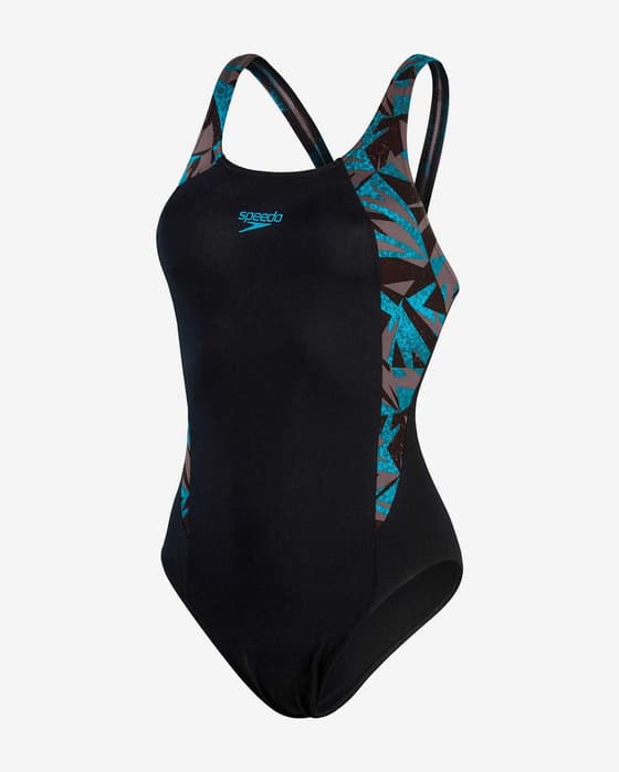 Maillot de bain Speedo Hyperboom Splice Muscleback noir bleu clair gris femme