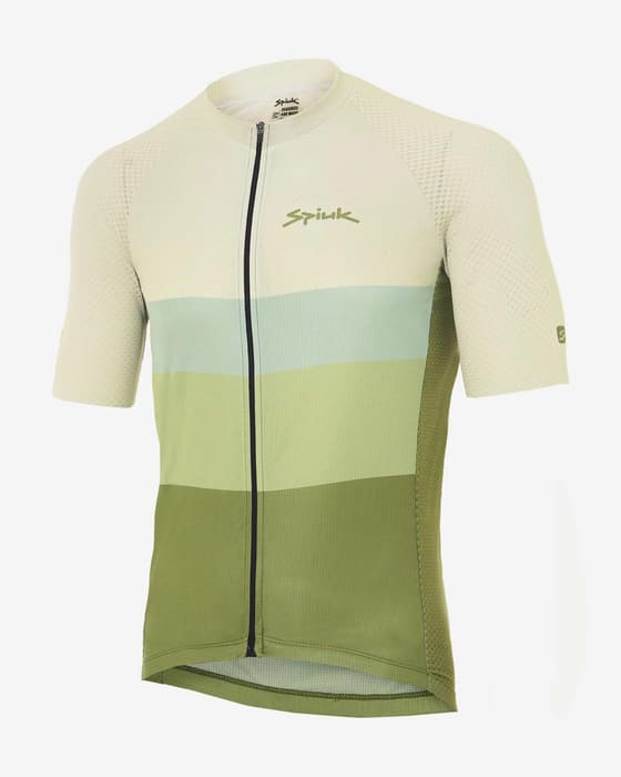 Maillot Spiuk Top Ten Star manga corta beige verde