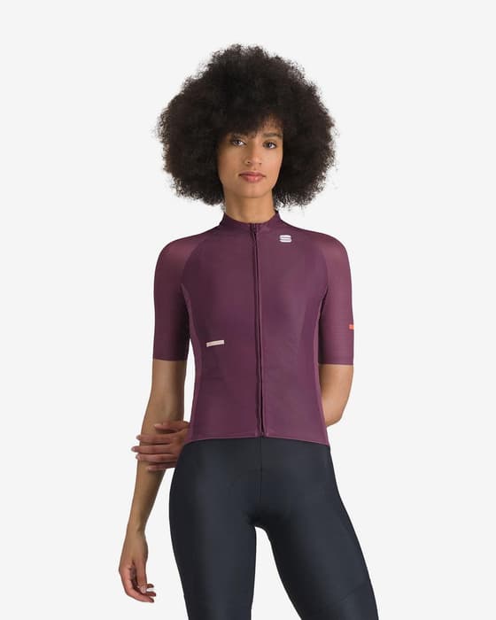 Maillot Sportful Supernova manga corta violeta granate mujer