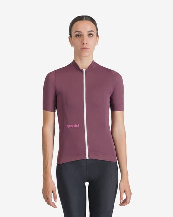 Maillot Sportful Classic manga corta violeta granate mujer