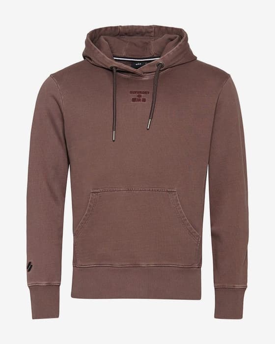 Sudadera con capucha Superdry Code Garment Dye Loose marrón