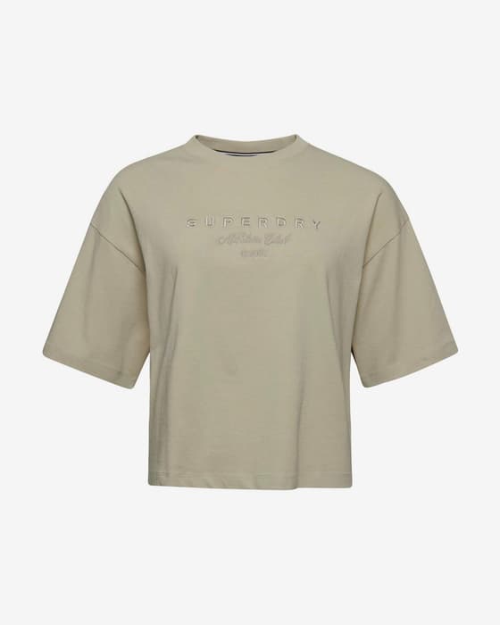 Camiseta Superdry Code Surplus manga corta beige mujer
