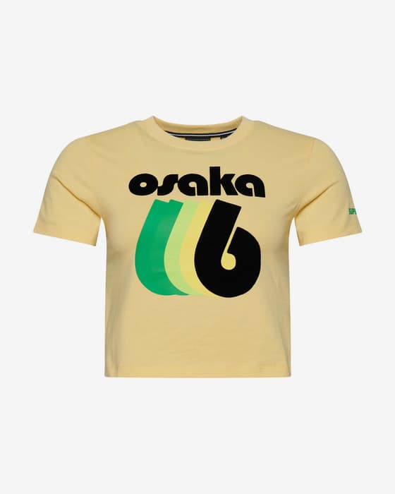 Camiseta Superdry Code Graphic manga corta amarillo negro verde mujer