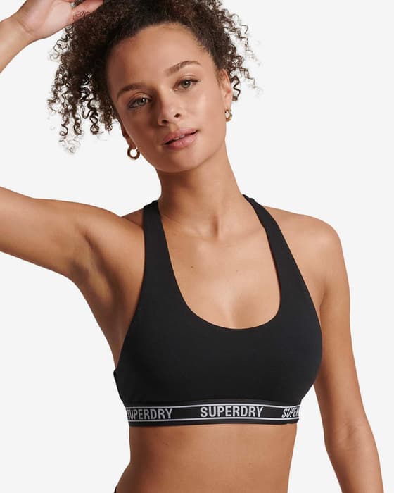 Sujetador Superdry Organic Cotton negro blanco 