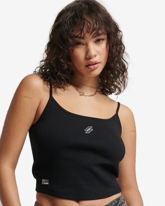 Camiseta Superdry Code Essential tirantes negro mujer