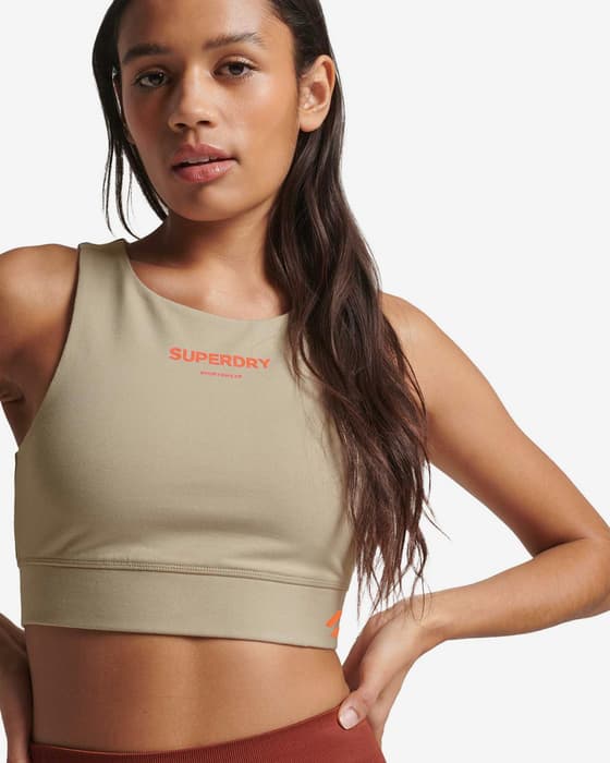 Sujetador Superdry Code Core Sport beige naranja mujer