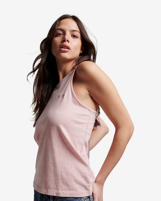 Camiseta Superdry Vintage Logo tirantes rosa claro mujer