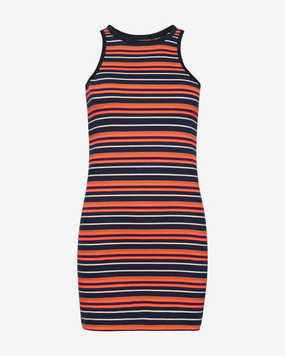 Vestido Superdry Vintage Stripe Racer naranja azul blanco mujer