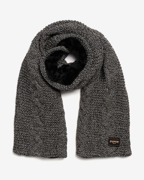 Bufanda Superdry Cable gris oscuro negro mujer