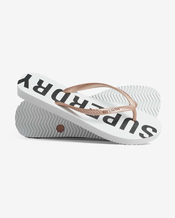 Chanclas Superdry Code Core Sport blanco negro mujer
