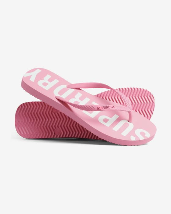 Chanclas Superdry Code Core Sport rosa blanco mujer