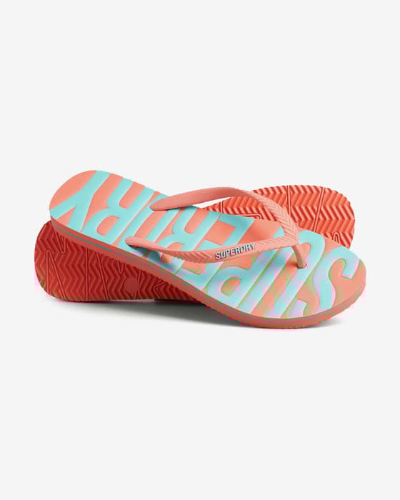 Chanclas Superdry Vintage Logo naranja azul turquesa mujer