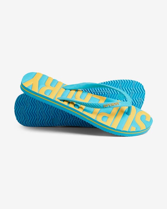 Chanclas Superdry Vintage Logo azul amarillo mujer