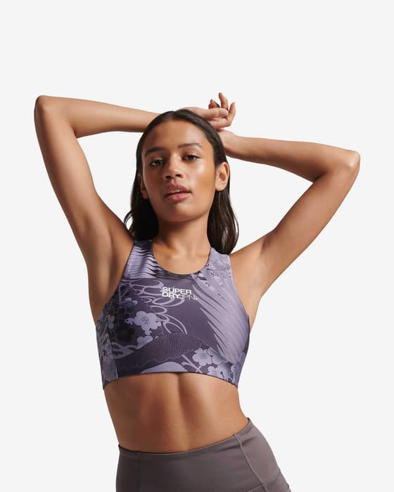 Sujetador Superdry Core Active lila blanco