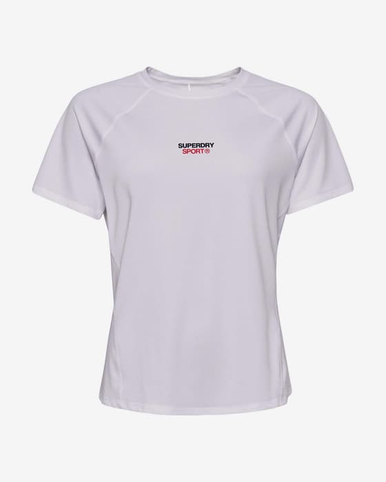 Camiseta Superdry Core Active manga corta blanco negro rojo mujer