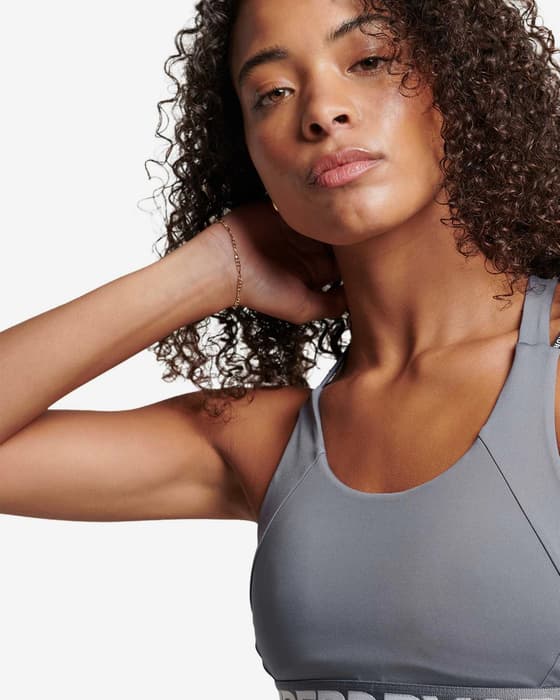 Sujetador Superdry Train gris blanco mujer