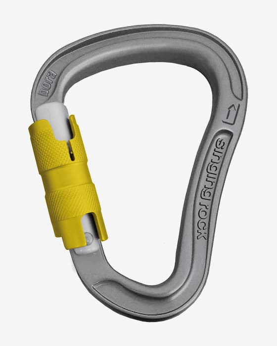 Mosquetón Singing Rock Bora Twist Lock gris