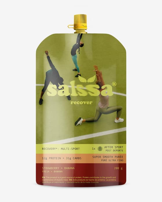 Gel energético Salssa Recover sabor fresa y plátano 200 g (6 unidades)