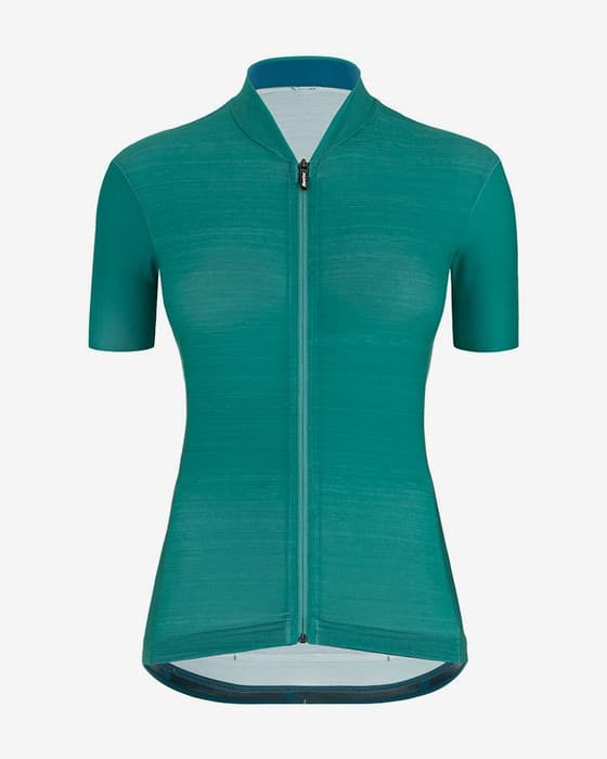 Maillot Santini Colore manga corta turquesa mujer - Corte Slim