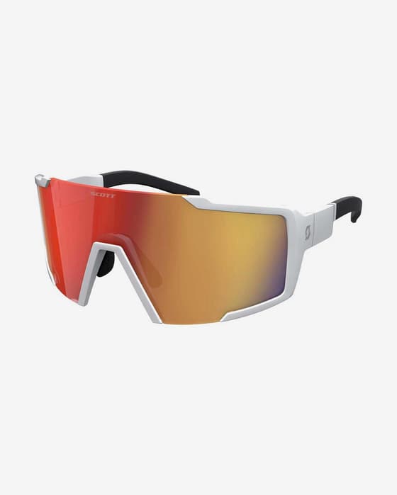 Gafas Scott Shield blanco con lente espejada Red Chrome