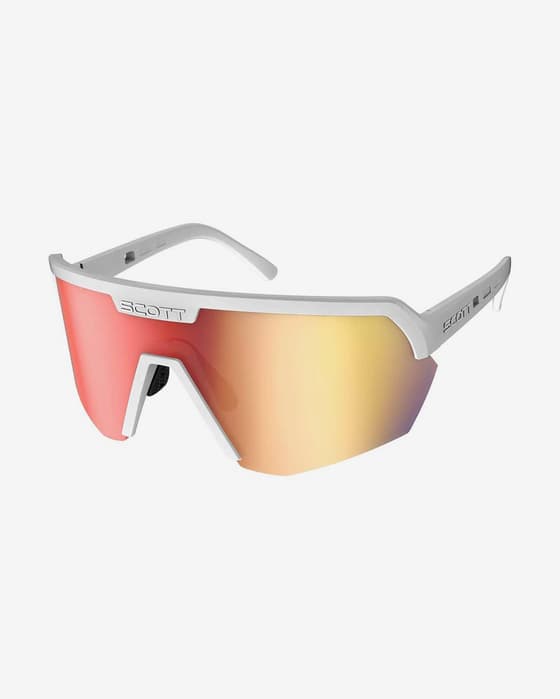 Gafas Scott Sport Shield blanco con lente espejada Red Chrome