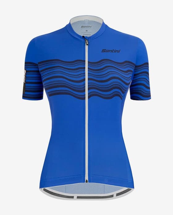 Maillot Santini Tono Profilo manga corta azul eléctrico mujer - Corte Slim