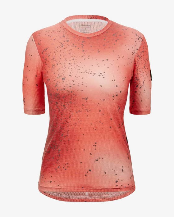 Maillot Santini Fango Delta manche courte rouge corail femme - Coupe Slim