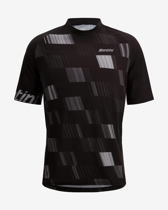 Maillot Santini Fibra manche courte noir gris - Coupe Classic