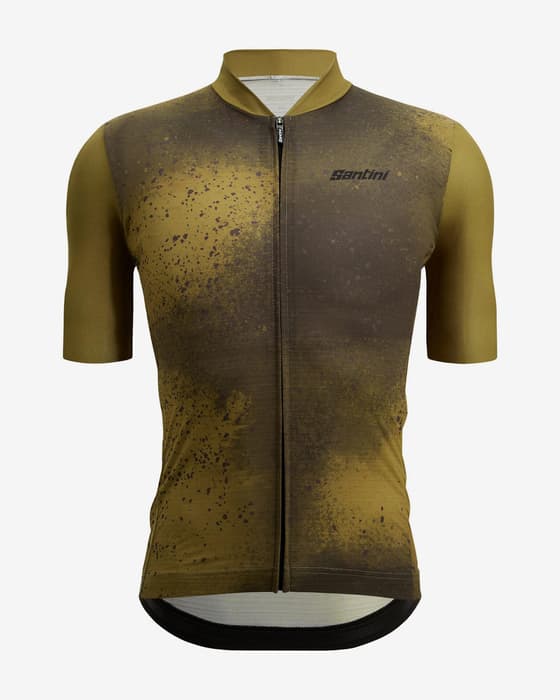 Maillot Santini Fango manga corta verde oscuro marrón - Corte Classic