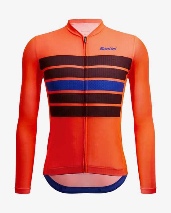 Maillot Santini Eco Sleek Bengal manga larga naranja multicolor - Corte Sleek