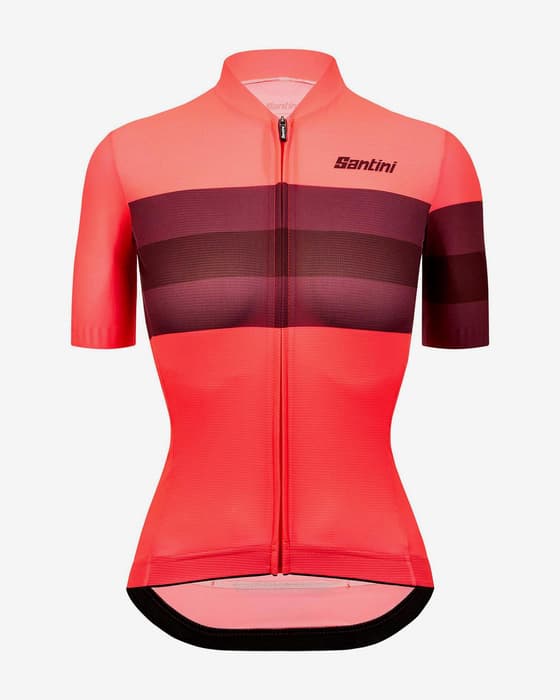 Maillot Santini Eco Sleek Bengal manche courte grenat lilas femme - Coupe Sleek