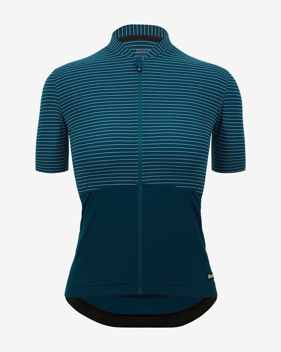 Maillot Santini Colore Riga manche courte turquoise femme - Coupe Classic