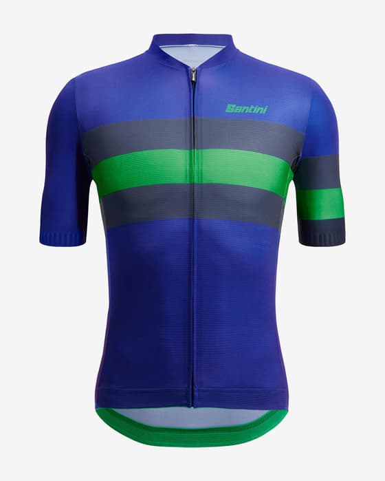 Maillot Santini Eco Sleek Bengal manga corta azul verde - Corte Sleek