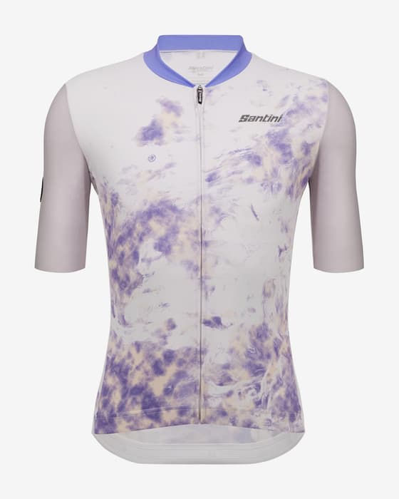 Maillot Santini Marble Polartec manga corta blanco lila - Slim Fit