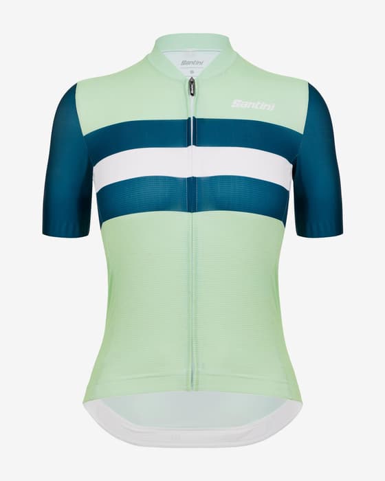 Maillot Santini ECO Sleek Bengal manche courte vert femme - Coupe Sleek