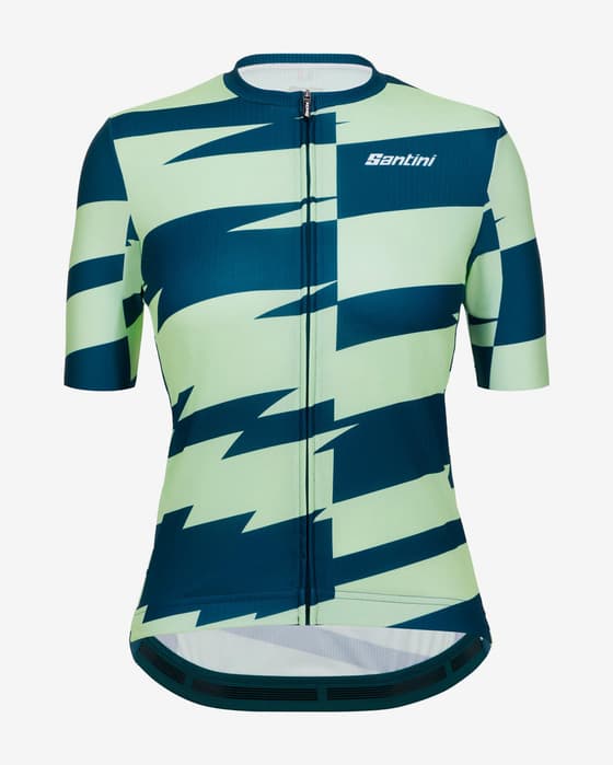 Maillot Santini Furia Smart manche courte vert clair vert foncé femme - Coupe Classic