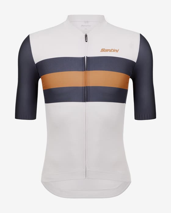 Maillot Santini ECO Sleek Bengal manche courte blanc bleu - Coupe Sleek