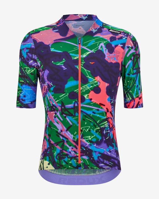 Maillot Santini Redux Loud manches courtes vert multicolore