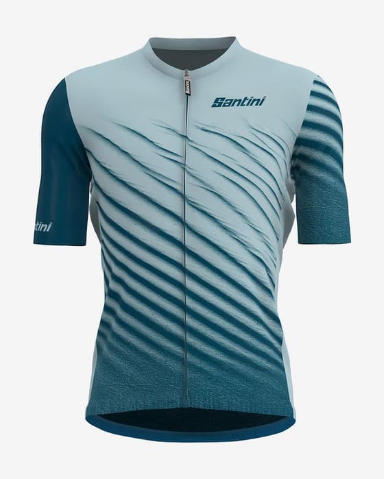 Maillot Santini Astro manches courtes bleu turquoise