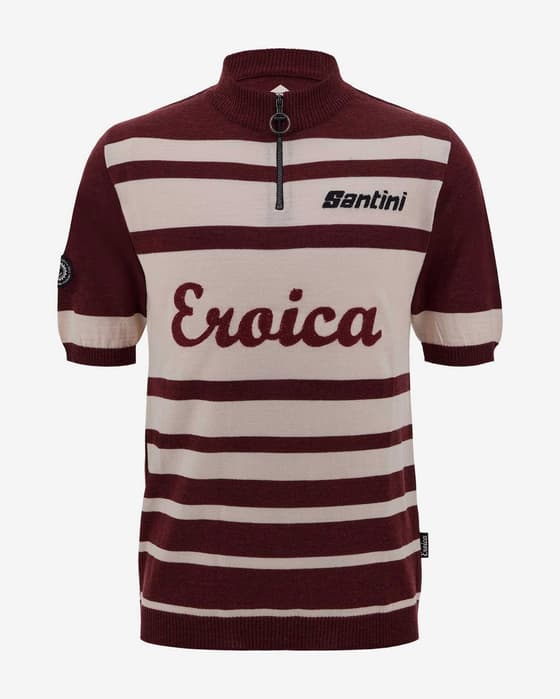 Maillot Santini x Eroica Spazio manche courte bordeaux blanc