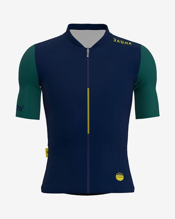 Maillot Santini Le Maillot Jaune Allez manga corta azul marino verde - Corte Sleek